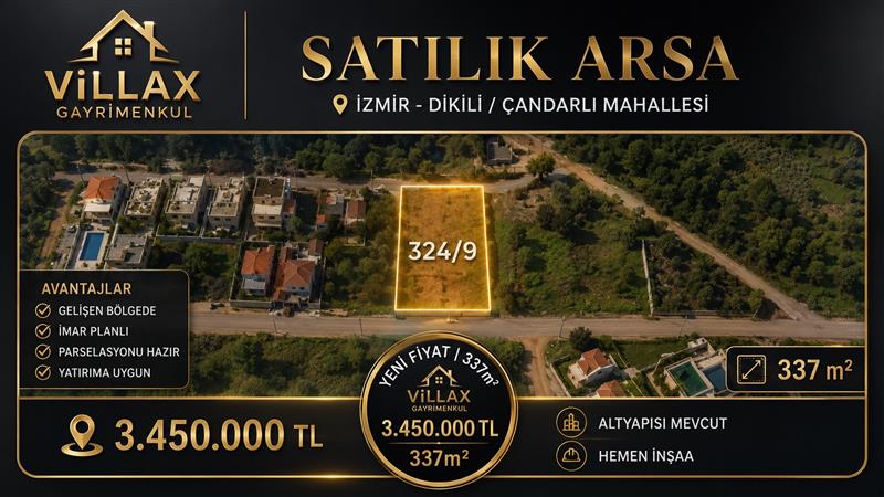ÇANDARLI’NIN YÜKSELEN DEĞERİNDE SATILIK ARSA!